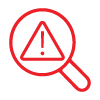 magnifying glass with warning symbol indicating alert 9 important notifications