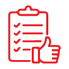 clipboard checklist with checkmarks and thumbs up symbol illustrating six important tasks or points
