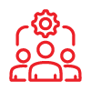 team collaboration with gears and connections indicating effective strategies for 8 members